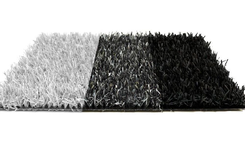 Rasenteppich grau günstig & Kunstrasen grau Meterware Anthrazit + Schwarz