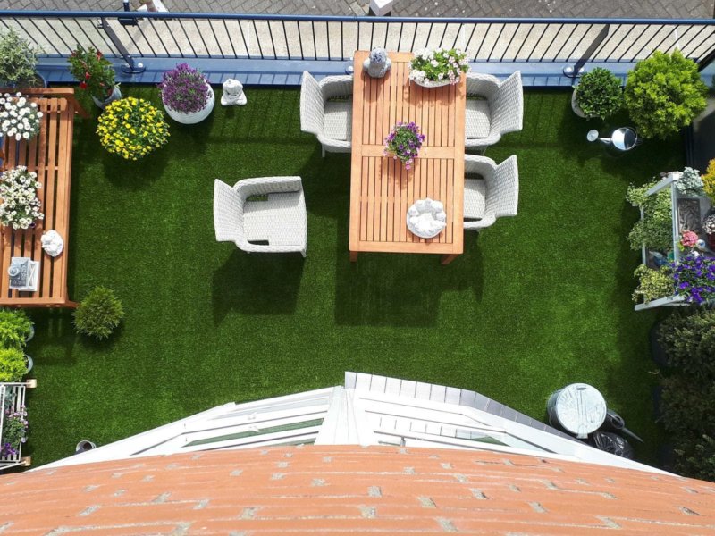 Kunstrasen Terrasse Dachterrasse Balkon Verlegen Guenstig Rasenteppich Kuenstlicher Rasen
